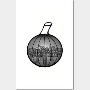 Spooky Forest Pumpkin Pattern (Light Gray) Posters and Art